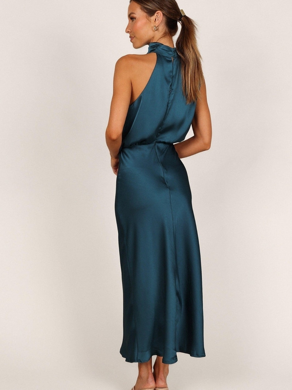 Petal and Pup Anabelle Halter Neck Teal Dress - Picture 4 of 4